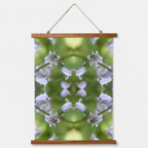 Bee On Bluebell Flower Abstract Hanging Tapestry