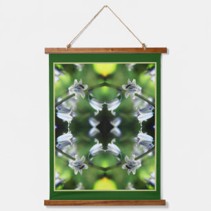 Bee On Bluebell Flower Abstract  Hanging Tapestry
