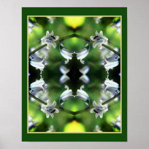 Bee On Bluebell Flower Abstract  Poster