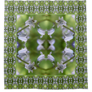 Bee On Bluebell Flower Abstract  Shower Curtain