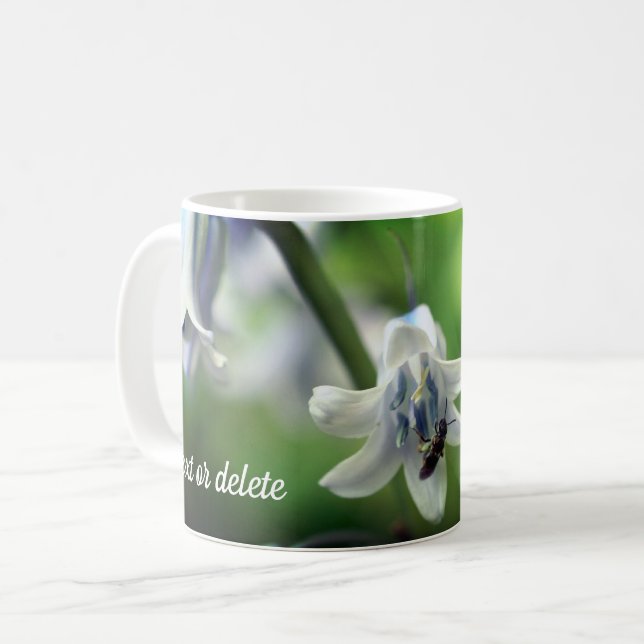 Bee On Bluebell Flower Personalized Coffee Mug (Front Left)