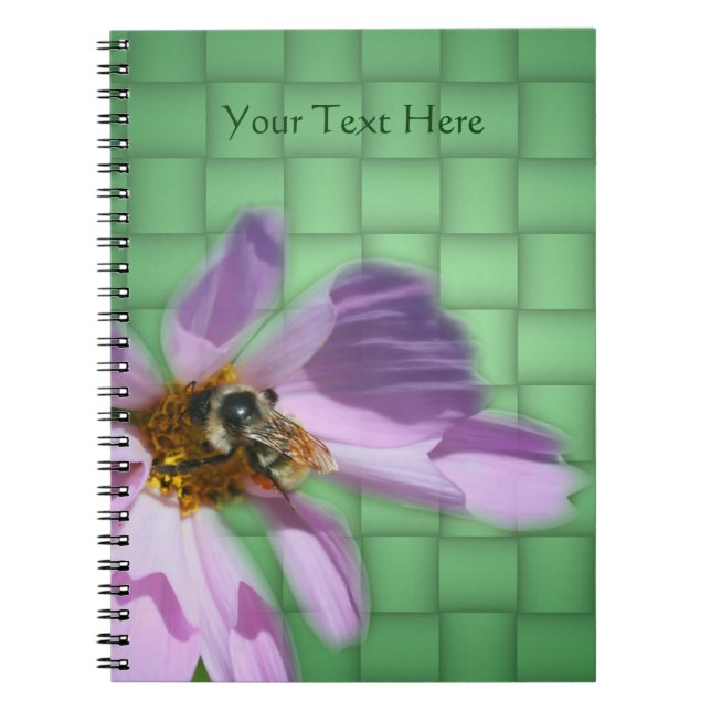 Bee On Cosmos Flower Nature Notebook (Front)