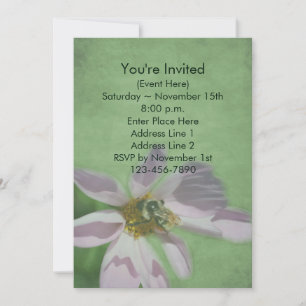 Bee On Cosmos Flower Nature Party  Invitation