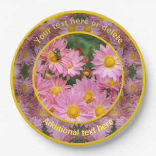 Bee On Daisy Flowers Nature Personalised Party Paper Plate