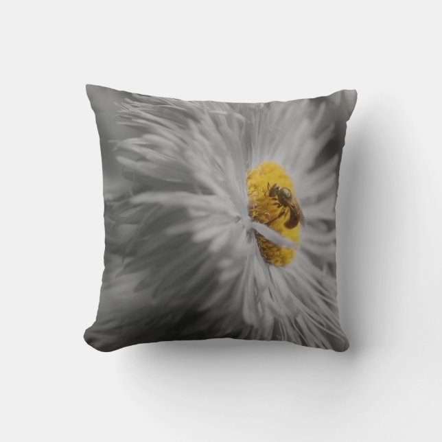 Bee On Flower 2 Nature Cushion (Front)