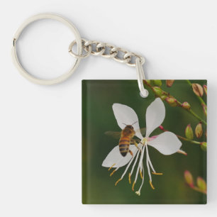 Bee on Flower Key Ring