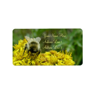 Bee on Goldenrod, Solidago Label