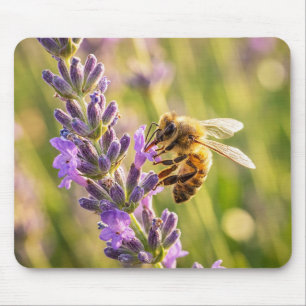 Bee on Lavender Mouse Mat