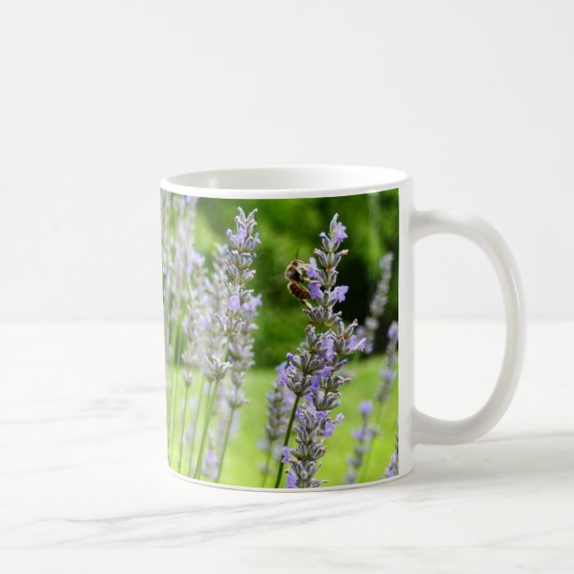 Bee on Lavender Summer Floral Coffee Mug (Right)