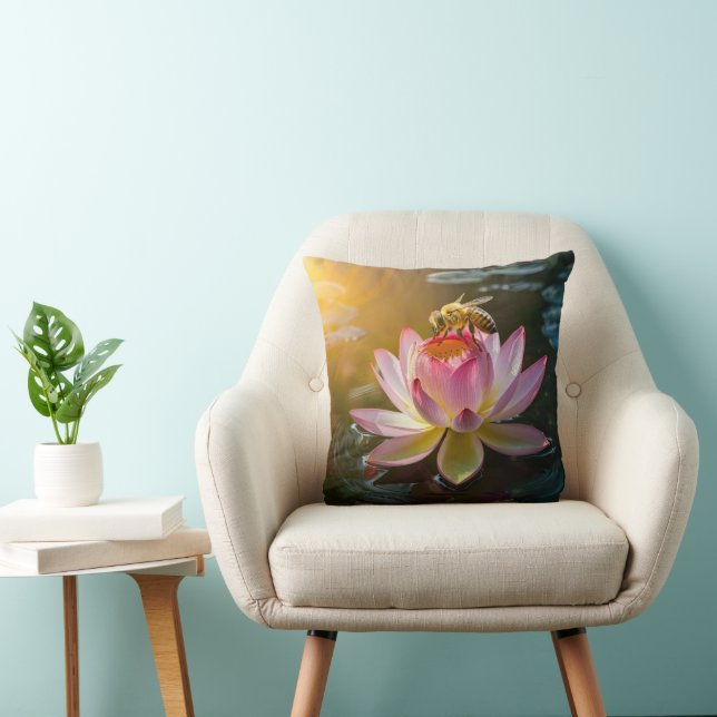 Bee on Lotus Flower Cushion (Chair)