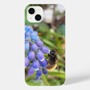 Bee on Muscari Armeniacum , Grape Hyacinth iPhone 14 Plus Case