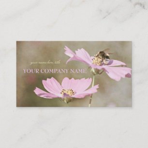 Bee on Pink Flower Business Card