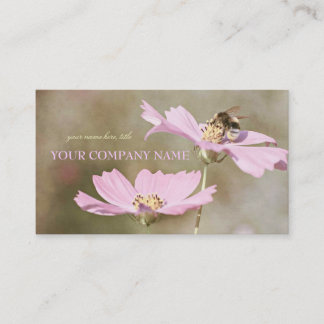 Bee on Pink Flower Business Card