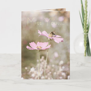 Bee on Pink Flower Card