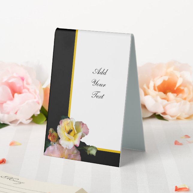 Bee on Pink Yellow Roses Flowers (In SItu (Wedding))