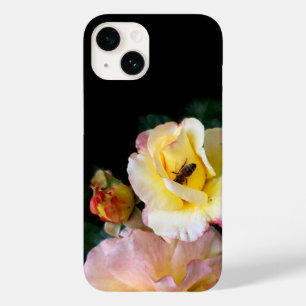  Bee on Pink Yellow Roses Flowers Case-Mate iPhone 14 Case