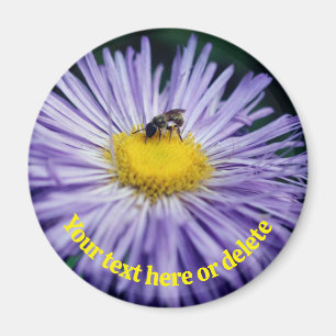 Bee On Purple Daisy Flower Personalized Magnet