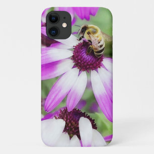 Bee on Purple Daisy Flowers Art Garden Phone Case