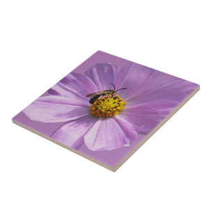 Bee on purple flower tile