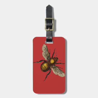 Bee on Scarlet Luggage Tag