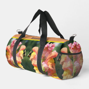 Bee On Snapdragon Flower Personalised Duffle Bag