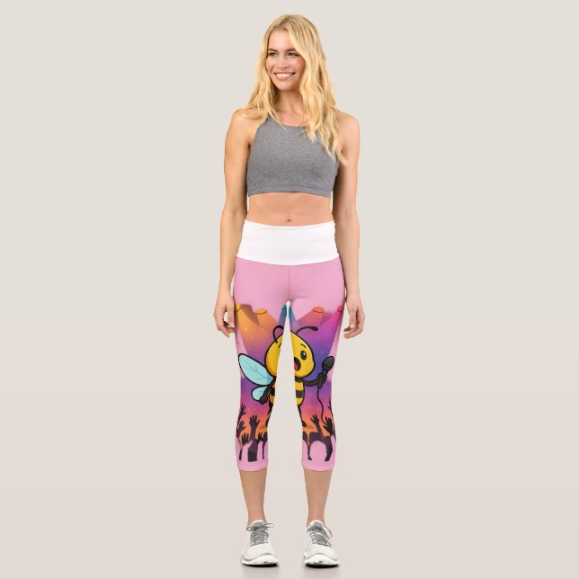 Bee on Stage – Rap Vibes Capri Leggings (Front)