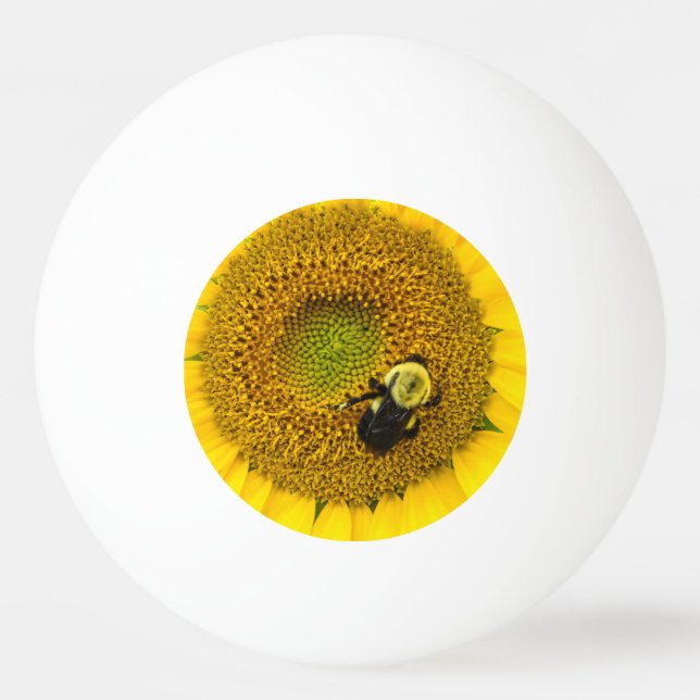 Bee on Sunflower Ping Pong Ball (Front)