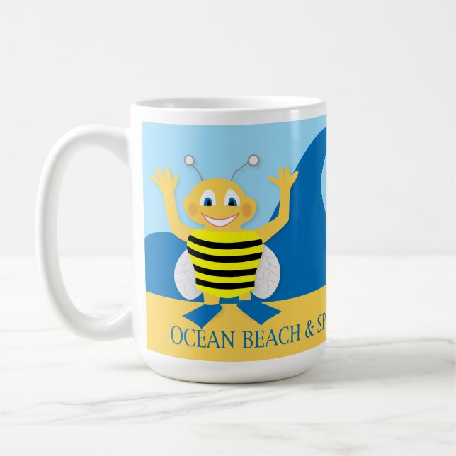 Bee on the beach coffee mug (Left)