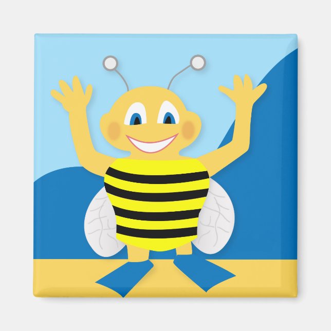 Bee on the beach magnet (Front)