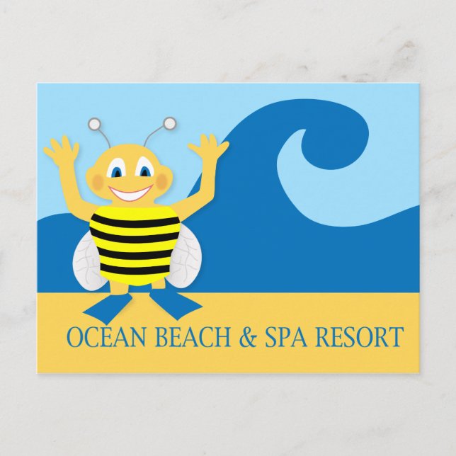 Bee on the beach postcard (Front)