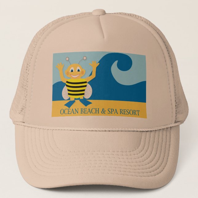 Bee on the beach trucker hat (Front)