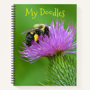 Bee On Thistle Doodle Notebook