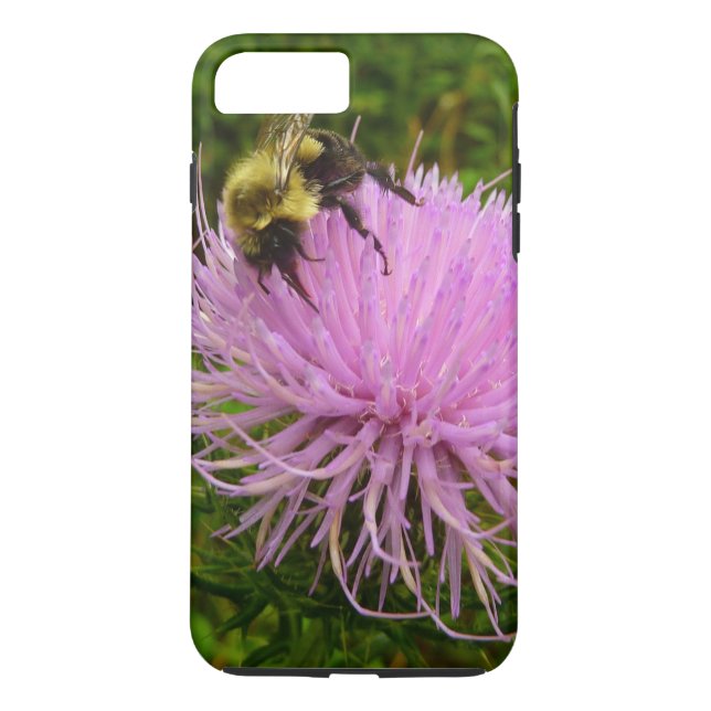 Bee on Thistle Flower Nature Case-Mate iPhone Case (Back)