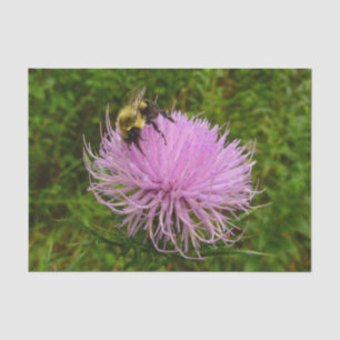 Bee on Thistle Flower Nature Tissue Paper