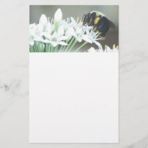 Bee on White Blossoms Stationery