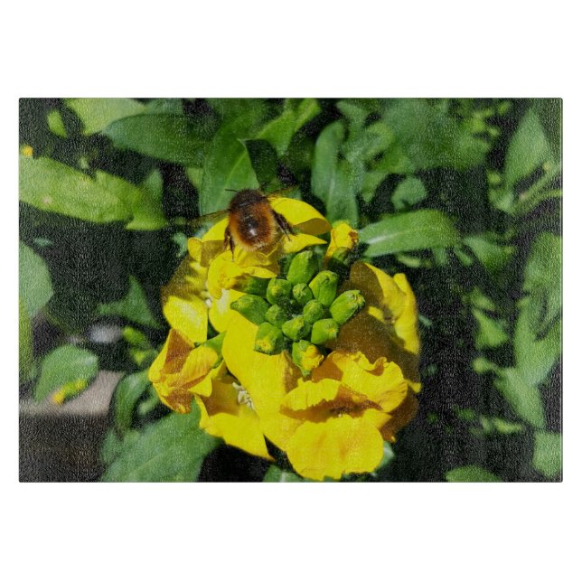 Bee on Yellow Flowers Cutting Board (Front)