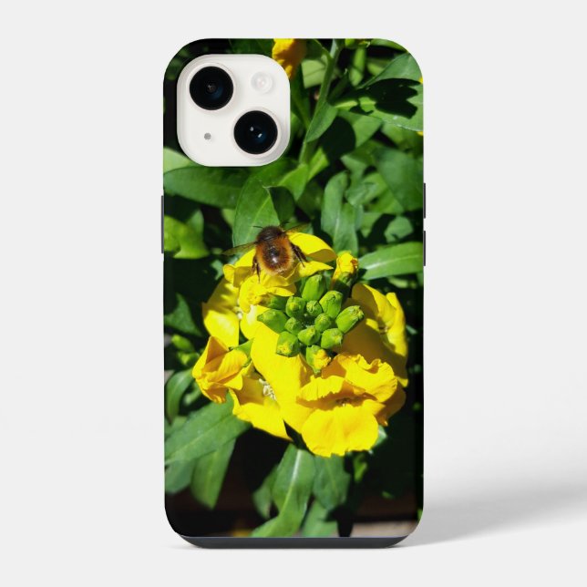 Bee on Yellow Flowers iPhone Case (Back)