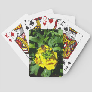 Bee on Yellow Flowers Playing Cards