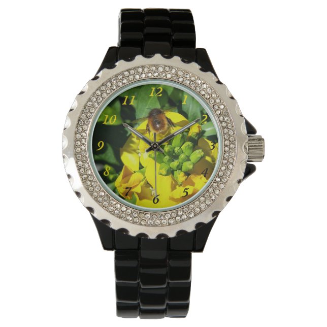 Bee on Yellow Flowers Watch (Front)