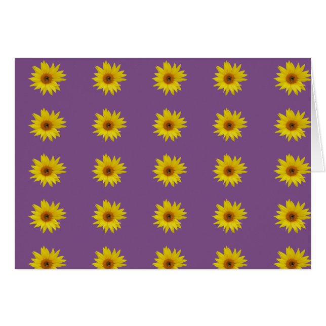 Bee on yellow sunflower pattern on purple (Front Horizontal)