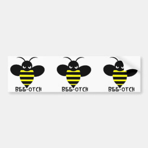 Bee-otch stickers black wings