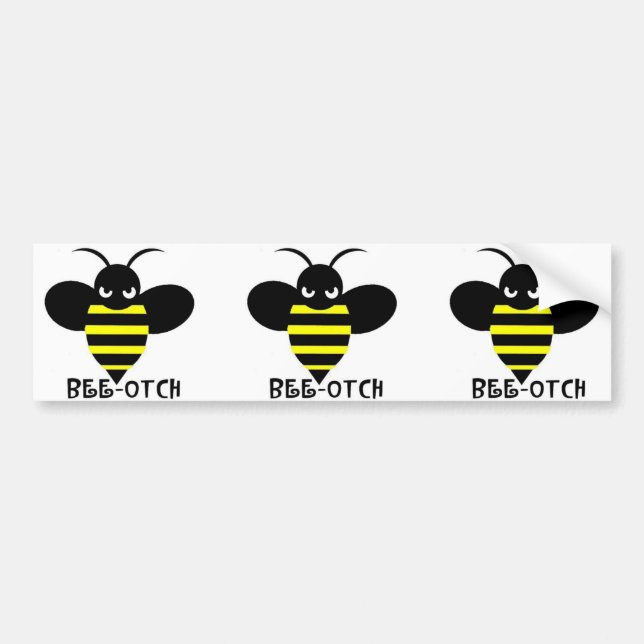 Bee-otch stickers black wings (Front)