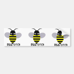 Bee-otch stickers gray wings