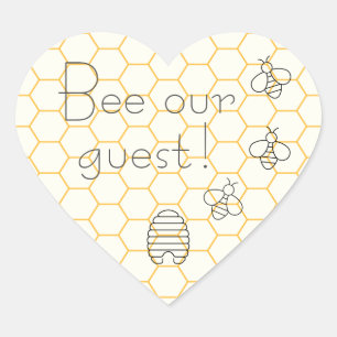 Bee Our Guest Cute Invitation Seal Party Stickers