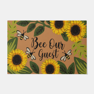 Bee Our Guest Sunflower Garden Mat, Gardener Gift  Doormat