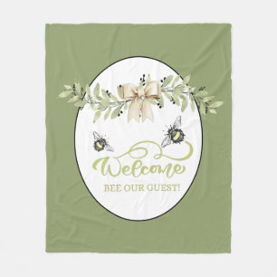 Bee Our Guest   Welcoming Green Fleece Blanket
