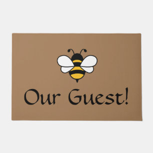 Bee our Guest with Bee image. Editable Doormat