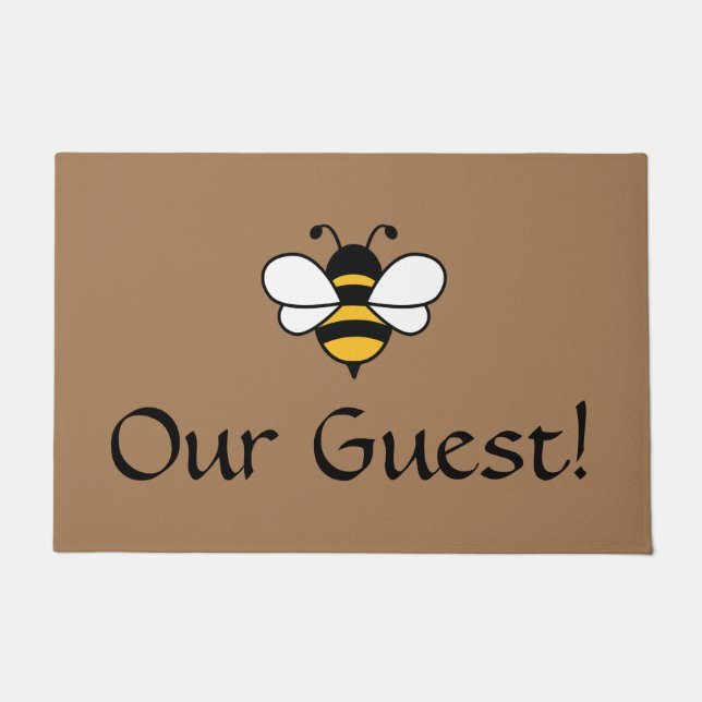 Bee our Guest with Bee image. Editable Doormat (Front)