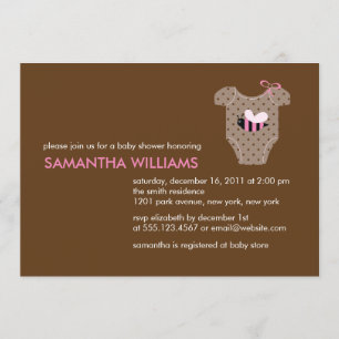 Bee Outfit Girl Baby Shower Invitation