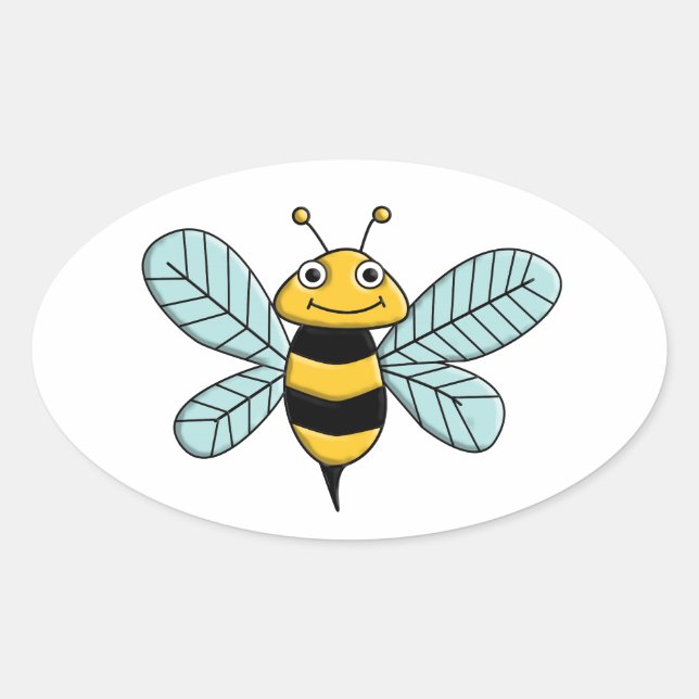Bee Oval Sticker (Front)